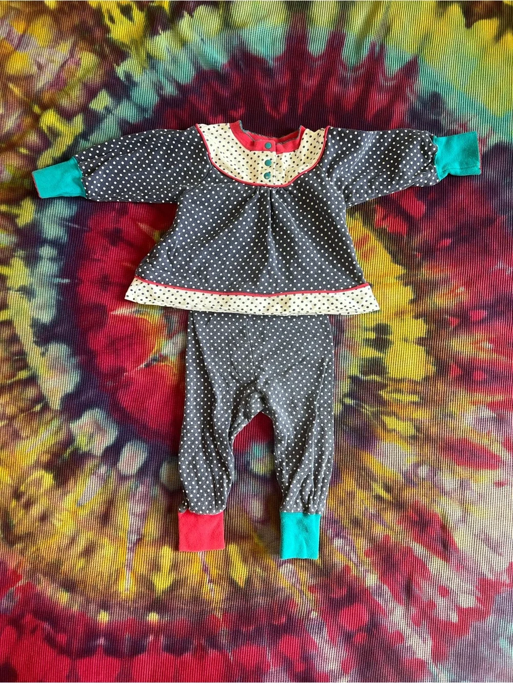 Vintage 90s Gymboree Polka Dot Pant Set 100% Cotton Retro Baby